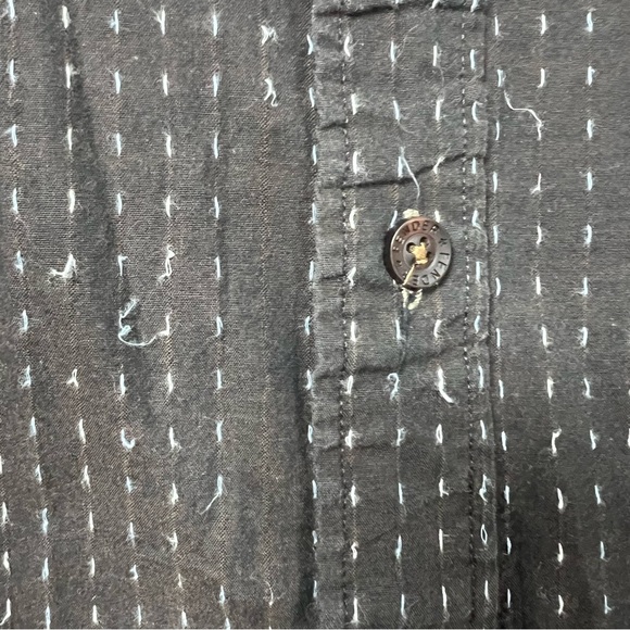 VINTAGE Fender Custom Shop Brown Men L Long Sleeve Cotton Shirt Cross Embroidery - Picture 7 of 11